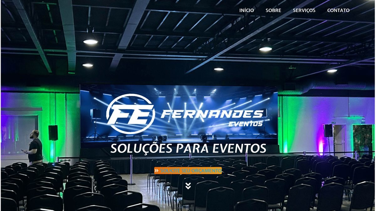 Página inicial do projeto Fernandes Eventos