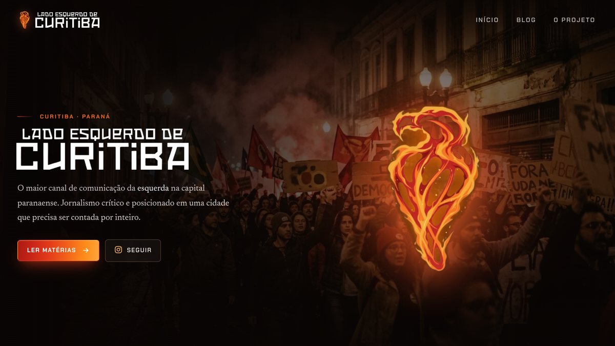 Página inicial do projeto Lado Esquerdo de Curitiba