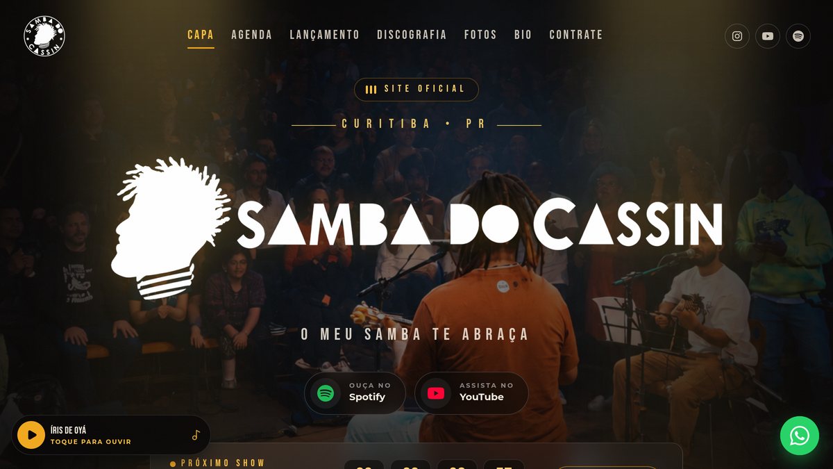 Página inicial do projeto Samba do Cassin