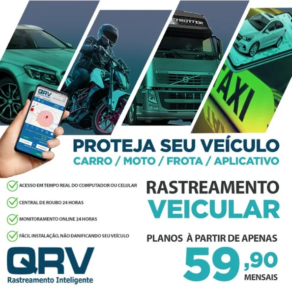 Arte criada para QRV Rastreamento